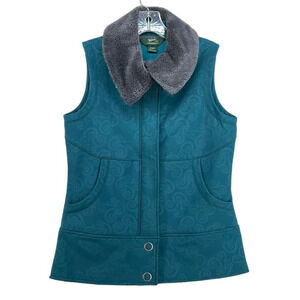 New‎ Women's Woolrich Teal Fleece Lined Vest Size Small (S)